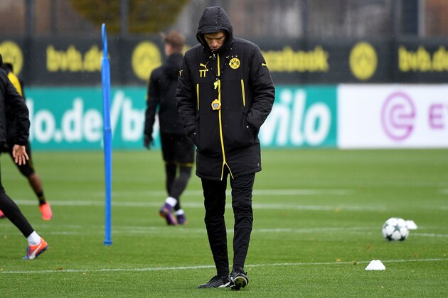 Dortmund's head coach Thomas Tuchel attends a training session in Dortmund, on November 21, 2016 on the eve of the Champions League football match between Borussia Dortmund and Legia. / AFP / PATRIK STOLLARZ        (Photo credit should read PATRIK STOLLARZ/AFP/Getty Images)