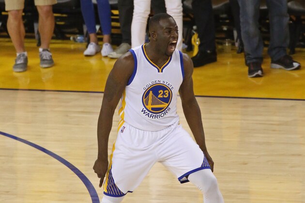 OAKLAND, CA - JUNE 19:  Draymond Green #23 of the Golden State Warriors yells and celebrates during the 2016 NBA Finals Game Seven against the Cleveland Cavaliers on June 19, 2016 at ORACLE Arena in Oakland, California. NOTE TO USER: User expressly acknowledges and agrees that, by downloading and or using this photograph, User is consenting to the terms and conditions of the Getty Images License Agreement. Mandatory Copyright Notice: Copyright 2016 NBAE (Photo by Bruce Yeung/NBAE via Getty Images)
