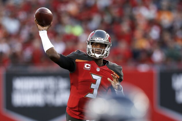 TAMPA, FL - NOVEMBER 27: Quarterback Jameis Winston #3 of the Tampa Bay Buccaneers on a passing play during the game against the Seattle Seahawks at Raymond James Stadium on November 27, 2016 in Tampa, Florida. The Bucs defeated the Seahawks 14 to 5. (Photo by Don Juan Moore/Getty Images)