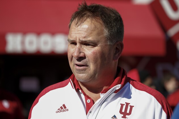BLOOMINGTON, IN - NOVEMBER 12: Head coach Kevin Wilson of the Indiana Hoosiers is seen during the game against the Penn State Nittany Lions at Memorial Stadium on November 12, 2016 in Bloomington, Indiana. (Photo by Michael Hickey/Getty Images)