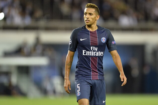 PARIS, FRANCE - SEPTEMBER 13:  Marquinhos of Paris Saint-Germain reacts during the Champion's League match against Arsenal FC at Parc des Princes on September 13, 2016 in Paris, France.  (Photo by Aurelien Meunier/Getty Images)