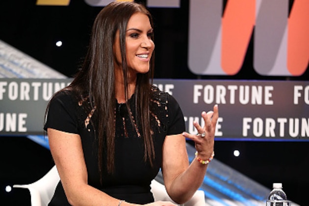 DANA POINT, CA - NOVEMBER 30:  Stephanie McMahon speaks onstage during the Storytelling to the Fan panel at Fortune MPW Next Gen 2016 on November 30, 2016 in Dana Point, California.  (Photo by Joe Scarnici/Getty Images for Fortune)