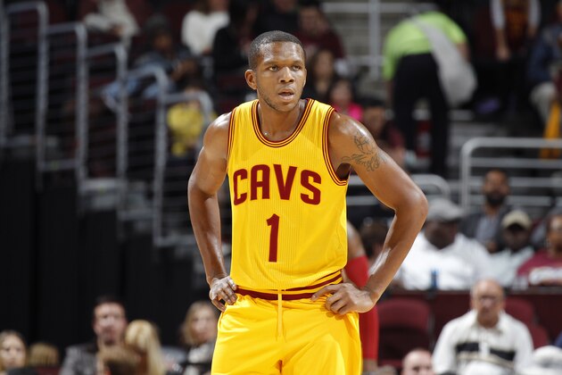 CLEVELAND, OH - OCTOBER 15: James Jones #1 of the Cleveland Cavaliers looks on during the game against the Indiana Pacers on October 15, 2015 at Quicken Loans Arena in Cleveland, Ohio. NOTE TO USER: User expressly acknowledges and agrees that, by downloading and or using this Photograph, user is consenting to the terms and condition of the Getty Images License Agreement. (Photo by Rocky Widner/Getty Images)