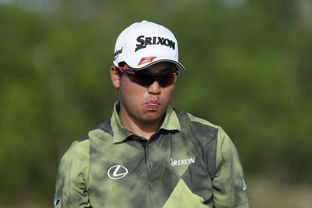 NASSAU, BAHAMAS - DECEMBER 02:  Hideki Matsuyama of Japan reacts on the 12th tee during round two of the Hero World Challenge at Albany, The Bahamas on December 2, 2016 in Nassau, Bahamas.  (Photo by Christian Petersen/Getty Images)