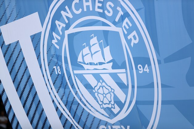 MANCHESTER, ENGLAND - AUGUST 13: The new Manchester City badge during the Premier League match between Manchester City and Sunderland at Etihad Stadium on August 13, 2016 in Manchester, England. (Photo by Matthew Ashton - AMA/Getty Images)
