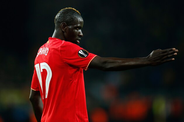 DORTMUND, NORTH RHINE-WESTPHALIA - APRIL 07:  Mamadou Sakho of Liverpool gestures during the UEFA Europa League quarter final first leg match between Borussia Dortmund and Liverpool at Signal Iduna Park on April 7, 2016 in Dortmund, Germany.  (Photo by Boris Streubel/Getty Images)