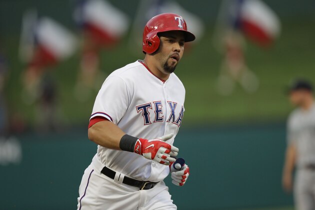 ARLINGTON, TX - AUGUST 29:  Carlos Beltran #36 of the Texas Rangers runs the bases after a homerun  in the first inning against the Seattle Mariners at Globe Life Park in Arlington on August 29, 2016 in Arlington, Texas.  (Photo by Ronald Martinez/Getty Images)
