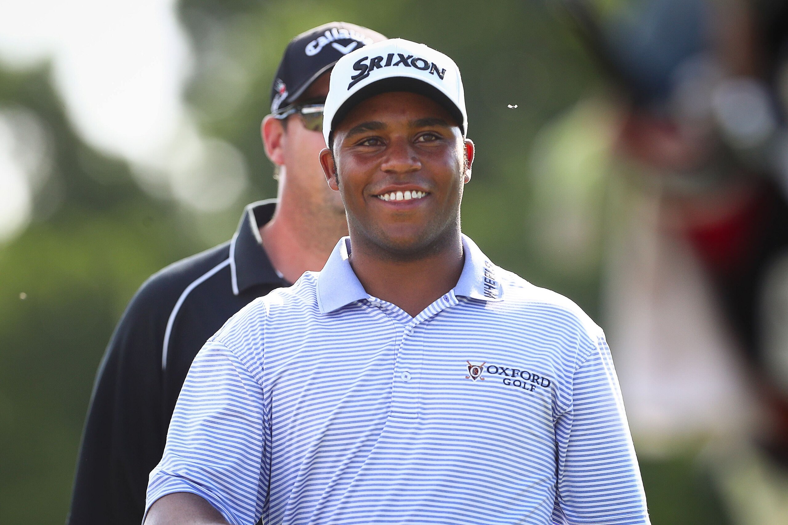 Harold Varner III of the US smiles during the final round of the Australian PGA Championship at Royal Pines, Gold Coast on December 4, 2016.  
Varner took his first professional victory at the Australian PGA Championship on December 4 on the Gold Coast by two strokes. / AFP / Patrick HAMILTON / IMAGE RESTRICTED TO EDITORIAL USE - STRICTLY NO COMMERCIAL USE        (Photo credit should read PATRICK HAMILTON/AFP/Getty Images)
