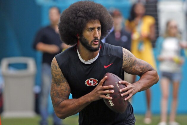 MIAMI GARDENS, FL - NOVEMBER 27: Colin Kaepernick #7 of the San Francisco 49ers runs with the ball prior to the game against the Miami Dolphins on November 27, 2016 at Hard Rock Stadium in Miami Gardens, Florida. The Dolphins defeated the 49ers 31-24. (Photo by Joel Auerbach/Getty Images)