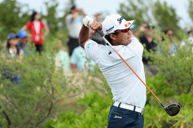NASSAU, BAHAMAS - DECEMBER 04:  Hideki Matsuyama hits his tee shot on the first hole during the final round of the Hero World Challenge at Albany, The Bahamas on December 4, 2016 in Nassau, Bahamas.  (Photo by Christian Petersen/Getty Images)