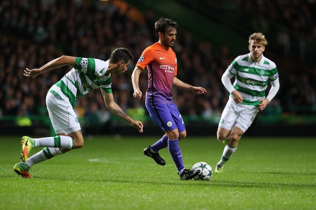 GLASGOW, SCOTLAND - SEPTEMBER 28: David Silva of Manchester City during the UEFA Champions League match between Celtic and Manchester City at Celtic Park on September 28, 2016 in Glasgow, Scotland. (Photo by Matthew Ashton - AMA/Getty Images)