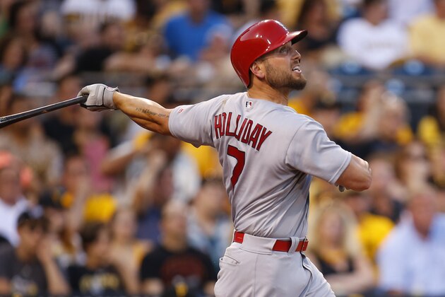 PITTSBURGH, PA - JUNE 11:  Matt Holliday #7 of the St. Louis Cardinals in action during the game against the Pittsburgh Pirates at PNC Park on June 11, 2015 in Pittsburgh, Pennsylvania.  (Photo by Justin K. Aller/Getty Images)