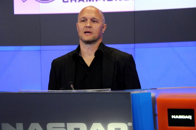 NEW YORK, NY - OCTOBER 31:  Bjorn Rebney, founder, chairman and CEO for Bellator Fighting Championships rings the closing bell at NASDAQ MarketSite on October 31, 2013 in New York City.  (Photo by Ben Gabbe/Getty Images)