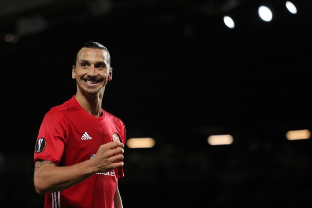 MANCHESTER, ENGLAND - SEPTEMBER 29: Zlatan Ibrahimovic of Manchester United during the UEFA Europa League match between Manchester United FC and FC Zorya Luhansk at Old Trafford on September 29, 2016 in Manchester, England. (Photo by Matthew Ashton - AMA/Getty Images)