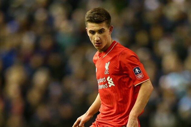 LIVERPOOL, ENGLAND - JANUARY 30:  Cameron Brannagan of Liverpool in action during The Emirates FA Cup Fourth Round match between Liverpool and West Ham United at Anfield on January 30, 2016 in Liverpool, England.  (Photo by Clive Brunskill/Getty Images)