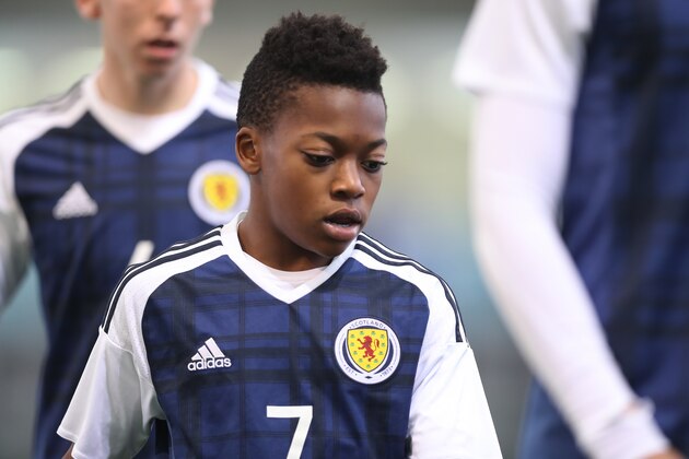 EDINBURGH, SCOTLAND - OCTOBER 30: Karamoko Dembele of Scotland is seen prior to the Scotland v Northern Ireland match during the U16 Victory Shield Tournament at The Oriam at Heriot Watt University on October 30, 2016 in Edinburgh, Scotland. (Photo by Ian MacNicol/Getty Images)