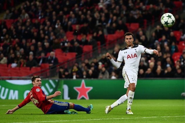 LONDON, ENGLAND - DECEMBER 07:  Dele Alli of Tottenham Hotspur scores his sides first goal during the UEFA Champions League Group E match between Tottenham Hotspur FC and PFC CSKA Moskva at Wembley Stadium on December 7, 2016 in London, England.  (Photo by Dan Mullan/Getty Images)
