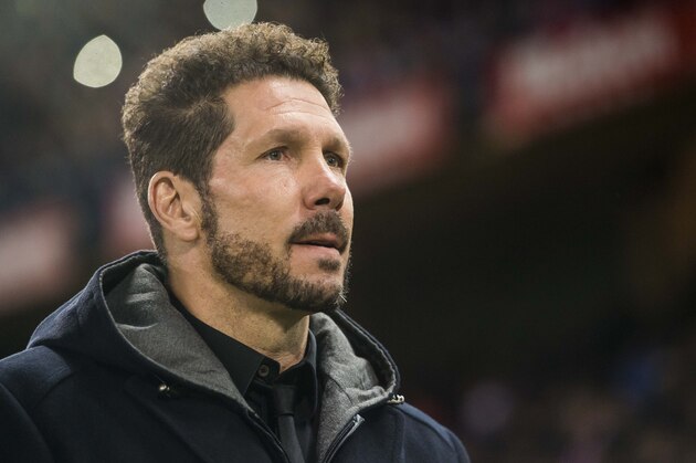 MADRID, SPAIN - DECEMBER 04: Coach Diego Simeone of Atletico de Madrid looks on during the La Liga match between Atletico de Madrid and RCD Espanyol at the Vicente Calderon Stadium on 03 November 2016 in Madrid, Spain. (Photo by Power Sport Images/Getty Images)