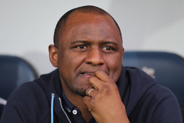 LATINA, ITALY - MARCH 17:  Manchester City head coach Patrick Vieira looks on during the UEFA Youth League Quarter Final match between AS Roma and Manchester City on March 17, 2015 in Latina, Italy.  (Photo by Paolo Bruno/Getty Images for UEFA)