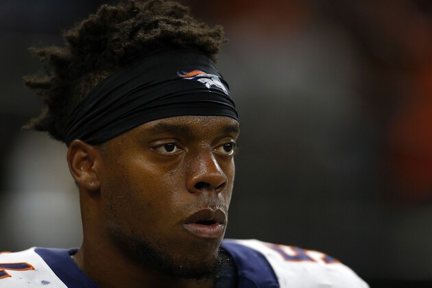 NEW ORLEANS, LA - NOVEMBER 13:  Brandon Marshall #54 of the Denver Broncos reacts during a game against the New Orleans Saints at the Mercedes-Benz Superdome on November 13, 2016 in New Orleans, Louisiana.  (Photo by Jonathan Bachman/Getty Images)