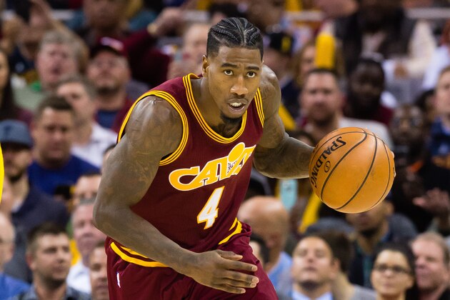 CLEVELAND, OH - NOVEMBER 15: Iman Shumpert #4 of the Cleveland Cavaliers drives down court during the second half against the Toronto Raptors at Quicken Loans Arena on November 15, 2016 in Cleveland, Ohio. The Cavaliers defeated the Raptors 121-117. NOTE TO USER: User expressly acknowledges and agrees that, by downloading and/or using this photograph, user is consenting to the terms and conditions of the Getty Images License Agreement. Mandatory copyright notice. (Photo by Jason Miller/Getty Images) CLEVELAND, OH - NOVEMBER 15: Iman Shumpert #4 of the Cleveland Cavaliers drives down court during the second half against the Toronto Raptors at Quicken Loans Arena on November 15, 2016 in Cleveland, Ohio. The Cavaliers defeated the Raptors 121-117. NOTE TO USER: User expressly acknowledges and agrees that, by downloading and/or using this photograph, user is consenting to the terms and conditions of the Getty Images License Agreement. Mandatory copyright notice. (Photo by Jason Miller/Getty Images)
