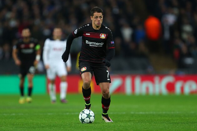 LONDON, ENGLAND - NOVEMBER 02: Javier Hernandez of Bayer Leverkusen during the UEFA Champions League match between Tottenham Hotspur FC and Bayer 04 Leverkusen at Wembley Stadium on November 2, 2016 in London, England. (Photo by Catherine Ivill - AMA/Getty Images)