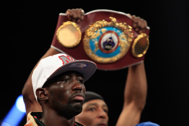 LAS VEGAS, NV - JULY 23:  WBO junior welterweight champion Terence Crawford waits for the start of his unification fight against WBC champion Viktor Postol of Ukraine at MGM Grand Garden Arena on July 23, 2016 in Las Vegas, Nevada. Crawford won the fight by unanimous decision.  (Photo by Steve Marcus/Getty Images)