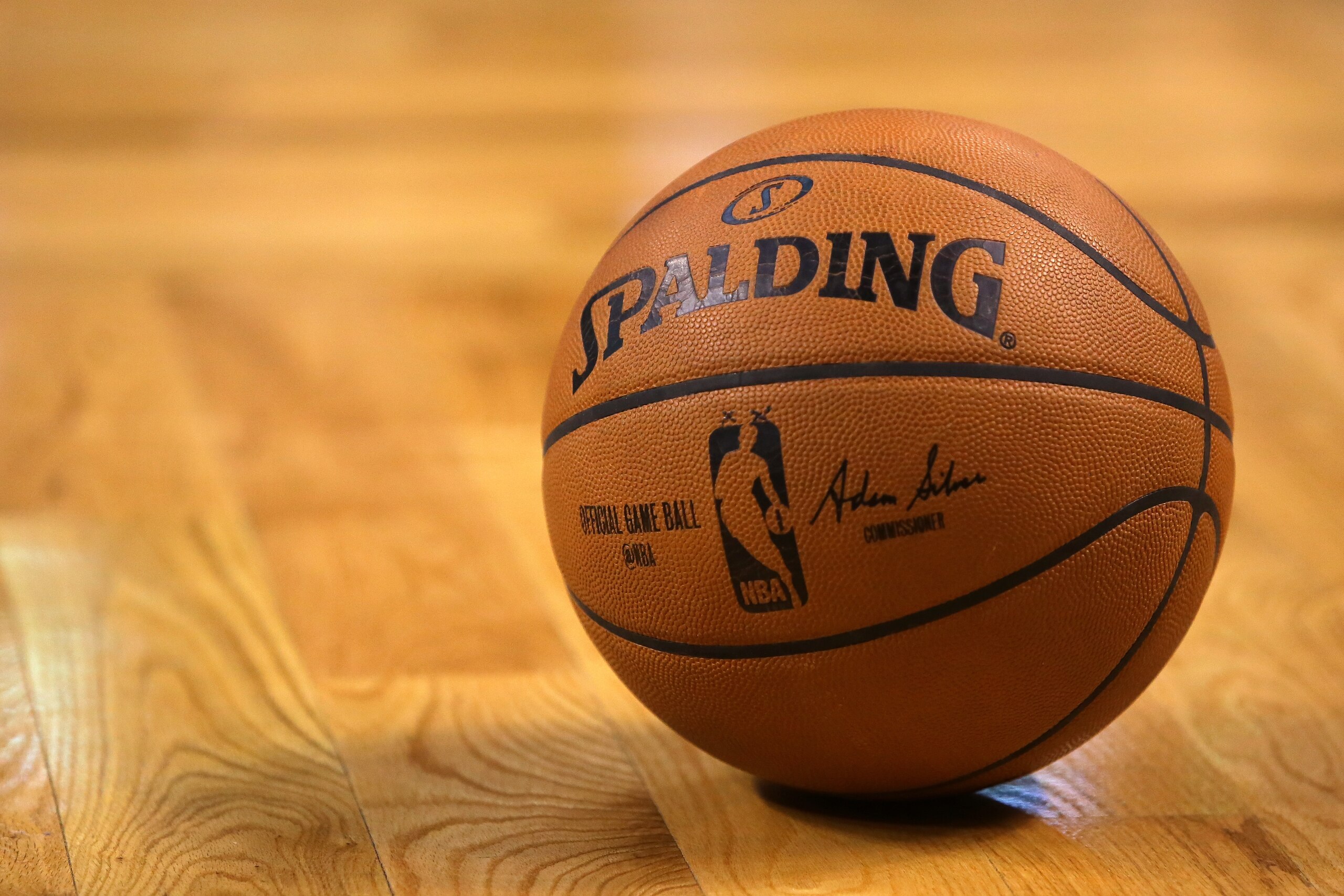 BOSTON, MASSACHUSETTS - APRIL 11: A game ball sits on the court in the first half of the game between the Boston Celtics and the Charlotte Hornets at TD Garden on April 11, 2016 in Boston, Massachusetts. NOTE TO USER: User expressly acknowledges and agrees that, by downloading and/or using this photograph, user is consenting to the terms and conditions of the Getty Images License Agreement.  (Photo by Mike Lawrie/Getty Images)