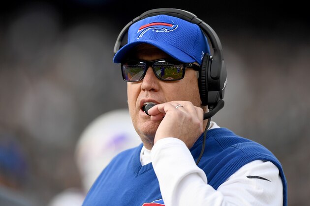 OAKLAND, CA - DECEMBER 04:  Head coach Rex Ryan of the Buffalo Bills looks on from the sidelines against the Oakland Raiders during their NFL football game at the Oakland-Alameda Coliseum on December 4, 2016 in Oakland, California.  (Photo by Thearon W. Henderson/Getty Images)
