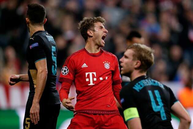 Thomas Muller of Bayern Munchen during the Champion League group F match between FC Bayern Munich and Arsenal FC on November 4, 2015 at the Allianz Arena in Munich, Germany(Photo by VI Images via Getty Images)