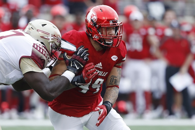 LOUISVILLE, KY - SEPTEMBER 17: James Hearns #99 of the Louisville Cardinals in action against the Florida State Seminoles during the game at Papa John's Cardinal Stadium on September 17, 2016 in Louisville, Kentucky. Louisville defeated Florida State 63-20. (Photo by Joe Robbins/Getty Images)