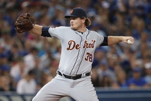 TORONTO, CANADA - JULY 7: Justin Wilson #38 of the Detroit Tigers delivers a pitch in the seventh inning during MLB game action against the Toronto Blue Jays on July 7, 2016 at Rogers Centre in Toronto, Ontario, Canada. (Photo by Tom Szczerbowski/Getty Images)