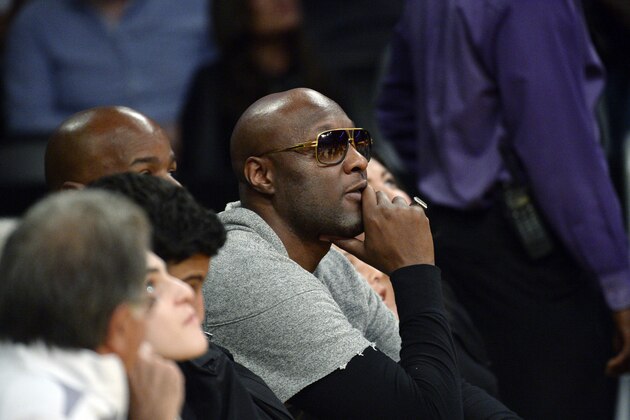 LOS ANGELES, CA - MARCH 30: Former Los Angeles Lakers and Miami Heat basketball player Lamar Odom attends the basketball game between the Heat and the Lakers at Staples Center March 30, 2016, in Los Angeles, California. NOTE TO USER: User expressly acknowledges and agrees that, by downloading and or using the photograph, User is consenting to the terms and conditions of the Getty Images License Agreement. (Photo by Kevork Djansezian/Getty Images)