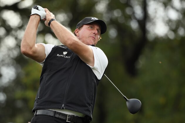 NAPA, CA - OCTOBER 16:  Phil Mickelson tees off on the 14th hole during the final round of the Safeway Open at the North Course of the Silverado Resort and Spa on October 16, 2016 in Napa, California.  (Photo by Ezra Shaw/Getty Images)