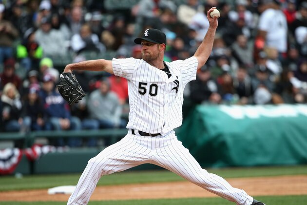 CHICAGO, IL - APRIL 08:  Starting pitcher John Danks #50 of the Chicago White Sox delivers the ball against the Cleveland Indians during the home opener at U.S. Cellular Field on April 8, 2016 in Chicago, Illinois.  (Photo by Jonathan Daniel/Getty Images)