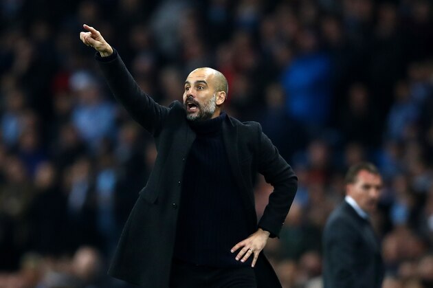 MANCHESTER, ENGLAND - DECEMBER 06: Josep Guardiola, Manager of Manchester City gives his team instructions during the UEFA Champions League Group C match between Manchester City FC and Celtic FC at Etihad Stadium on December 6, 2016 in Manchester, England.  (Photo by Clive Brunskill/Getty Images)