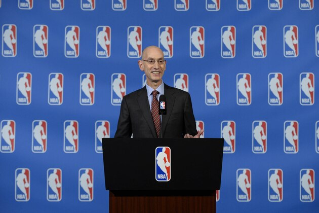 NEW YORK - OCTOBER 21: NBA Commissioner Adam Silver speaks to the media after the Board of Governors meetings on October 21, 2016 at the St. Regis Hotel in New York City. NOTE TO USER: User expressly acknowledges and agrees that, by downloading and/or using this photograph, user is consenting to the terms and conditions of the Getty Images License Agreement.  Mandatory Copyright Notice: Copyright 2016 NBAE (Photo by David Dow/NBAE via Getty Images)