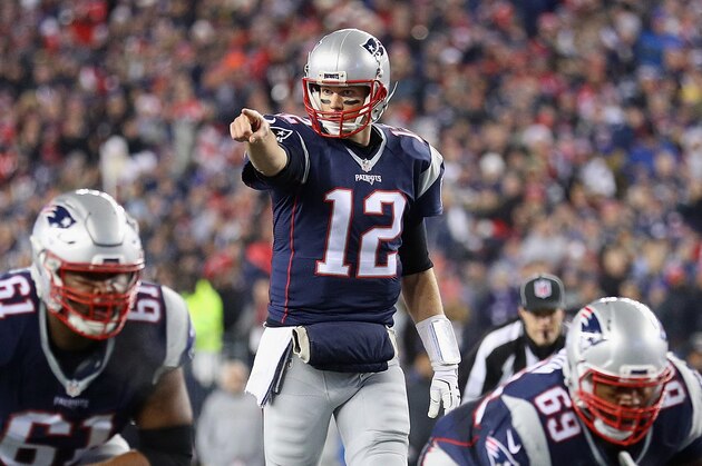 FOXBORO, MA - DECEMBER 12:  Tom Brady #12 of the New England Patriots gestures during the first half against the Baltimore Ravens at Gillette Stadium on December 12, 2016 in Foxboro, Massachusetts.  (Photo by Maddie Meyer/Getty Images)