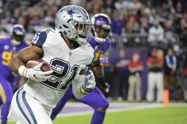 MINNEAPOLIS, MN - DECEMBER 1: Ezekiel Elliott #21 of the Dallas Cowboys carries the ball against the Minnesota Vikings during the game on December 1, 2016 at US Bank Stadium in Minneapolis, Minnesota. (Photo by Hannah Foslien/Getty Images)