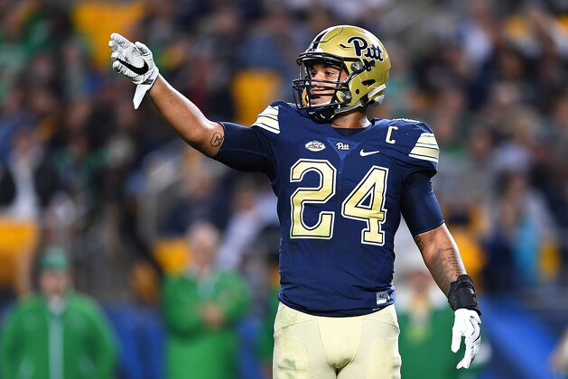 PITTSBURGH, PA - OCTOBER 01:  James Conner #24 of the Pittsburgh Panthers in action during the game against the Marshall Thundering Herd at Heinz Field on October 1, 2016 in Pittsburgh, Pennsylvania. (Photo by Joe Sargent/Getty Images)