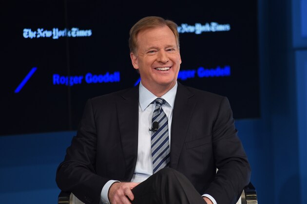 NEW YORK, NY - NOVEMBER 10:  Commissioner of the National Football League Roger Goodell poses backstage at The New York Times DealBook Conference at Jazz at Lincoln Center on November 10, 2016 in New York City.  (Photo by Bryan Bedder/Getty Images for The New York Times )