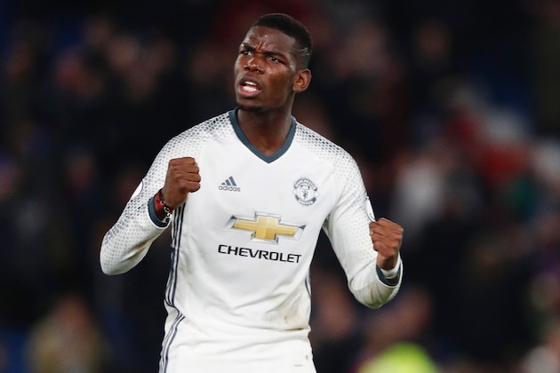 Manchester United's French midfielder Paul Pogba reacts following the English Premier League football match between Crystal Palace and Manchester United at Selhurst Park in south London on December 14, 2016. / AFP / Adrian DENNIS / RESTRICTED TO EDITORIAL USE. No use with unauthorized audio, video, data, fixture lists, club/league logos or 'live' services. Online in-match use limited to 75 images, no video emulation. No use in betting, games or single club/league/player publications.  /         (Photo credit should read ADRIAN DENNIS/AFP/Getty Images)