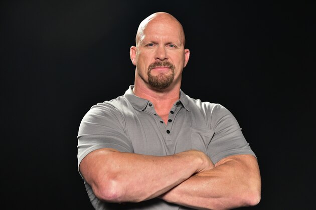 ATLANTA, GA - SEPTEMBER 18:  Former WWE Wrestler Stone Cold Steve Austin shooting a Wndy's Commerical at PC&E Studio  on September 18, 2014 in Atlanta, Georgia.  (Photo by Moses Robinson/Getty Images for Wendy's)