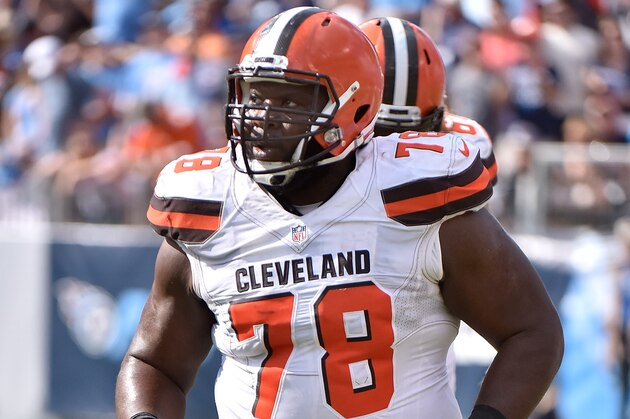 NASHVILLE, TN - OCTOBER 16:  Alvin Bailey #78 of the Cleveland Browns plays against the Tennessee Titans at Nissan Stadium on October 16, 2016 in Nashville, Tennessee.  (Photo by Frederick Breedon/Getty Images)