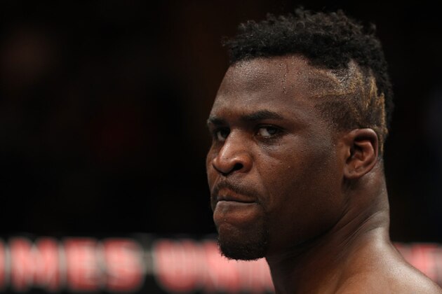 ALBANY, NY - DECEMBER 09:  Francis Ngannou of Cameroon celebrates after his submission victory over Anthony Hamilton in their heavyweight bout during the UFC Fight Night event at the Times Union Center on December 9, 2016 in Albany, New York. (Photo by Patrick Smith/Zuffa LLC/Zuffa LLC via Getty Images)