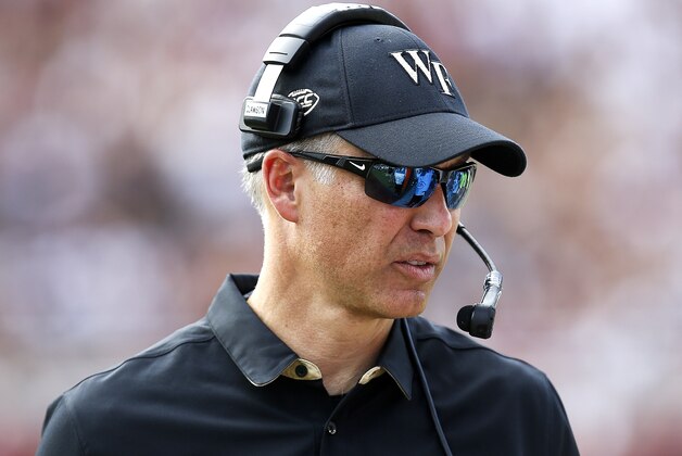 TALLAHASSEE, FL - OCTOBER 15: Head Coach Dave Clawson of the Wake Forest Demon Deacons during the game against the Florida State Seminoles at Doak Campbell Stadium on October 15, 2016 in Tallahassee, Florida. Florida State defeated Wake Forest 17 to 6. (Photo by Don Juan Moore/Getty Images)