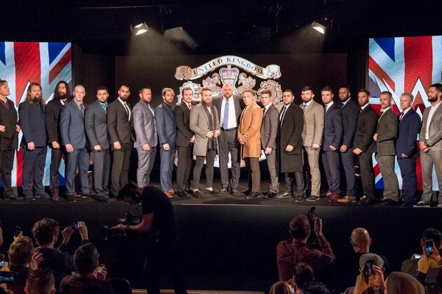 Triple H with the United Kingdom Championship tournament competitors.