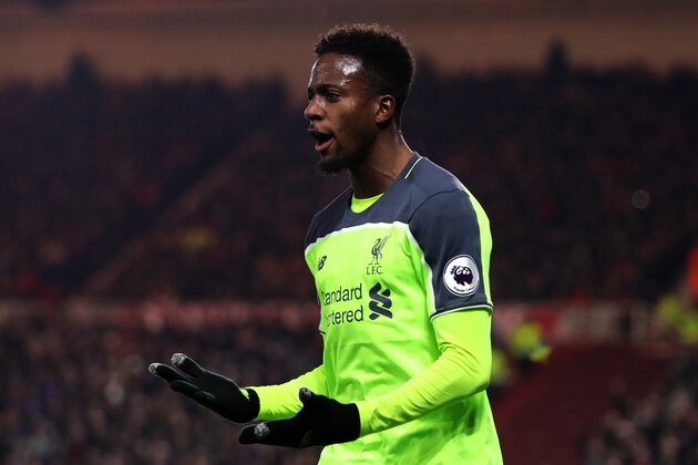 MIDDLESBROUGH, ENGLAND - DECEMBER 14: Divock Origi of Liverpool celebrates scoring his side's second goal during the Barclays Premier League match between Middlesbrough and Liverpool at the Riverside Stadium on December 14, 2016 in Middlesbrough, England. (Photo by Chris Brunskill - AMA/Getty Images)