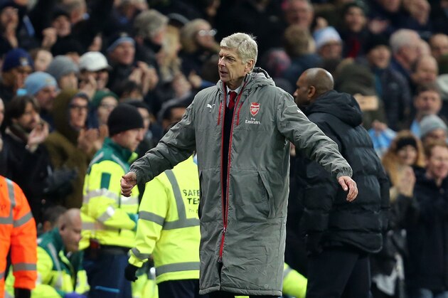 MANCHESTER, ENGLAND - DECEMBER 18: A dejected Arsene Wenger manager / head coach of Arsenal at full time during the Premier League match between Manchester City and Arsenal at Etihad Stadium on December 18, 2016 in Manchester, England. (Photo by James Baylis - AMA/Getty Images)