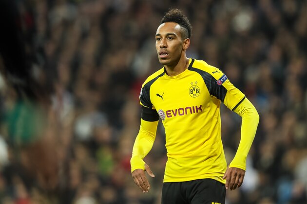 MADRID, SPAIN - DECEMBER 07: Pierre-Emerick Aubameyang of Borussia Dortmund looks on   during the UEFA Champions League match between Real Madrid CF and Borussia Dortmund at Bernabeu on December 7, 2016 in Madrid. (Photo by TF-Images/Getty Images)